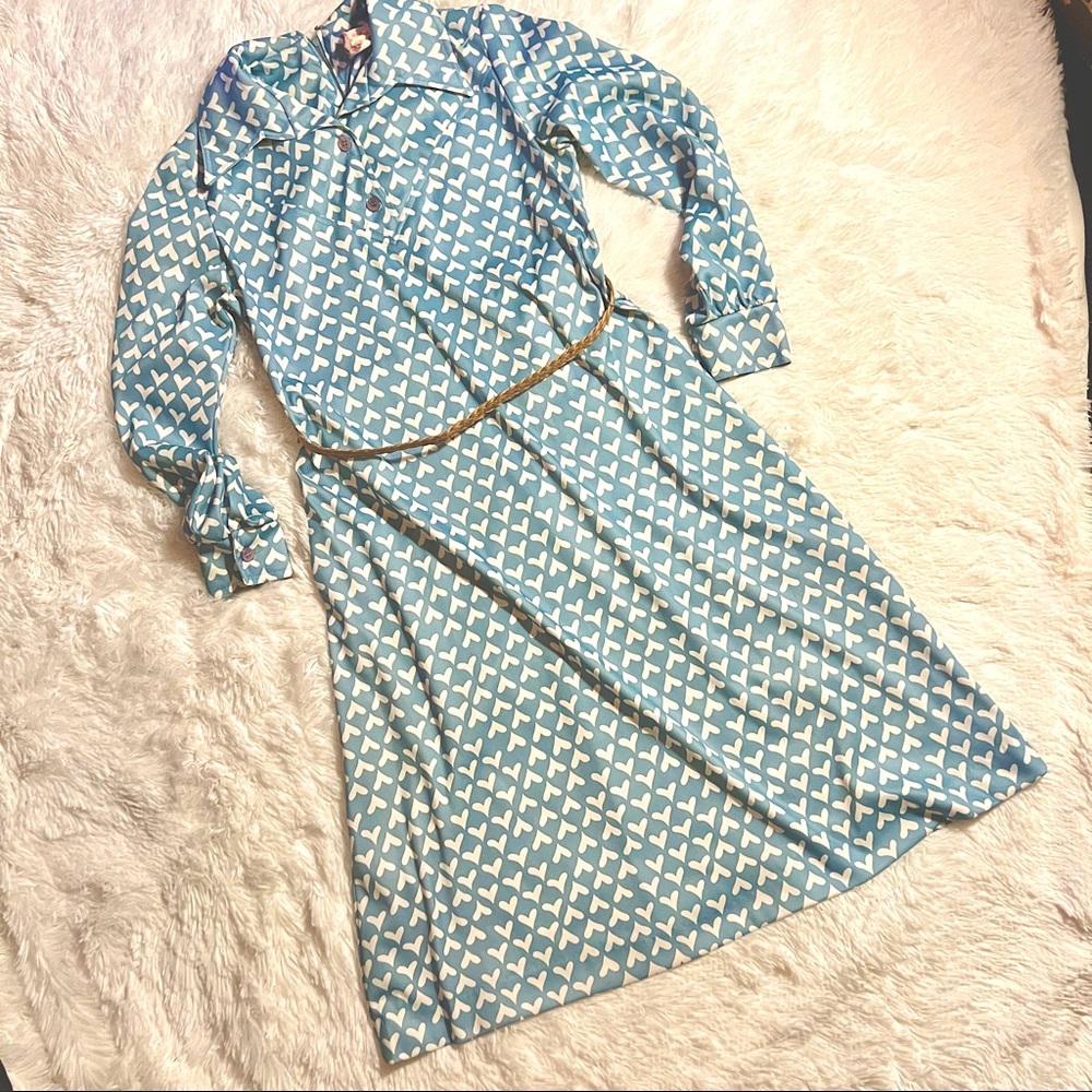 💙Vintage Dress🤍 Cutest Polyester Versatile Favorite 😍 With Hearts 🥰